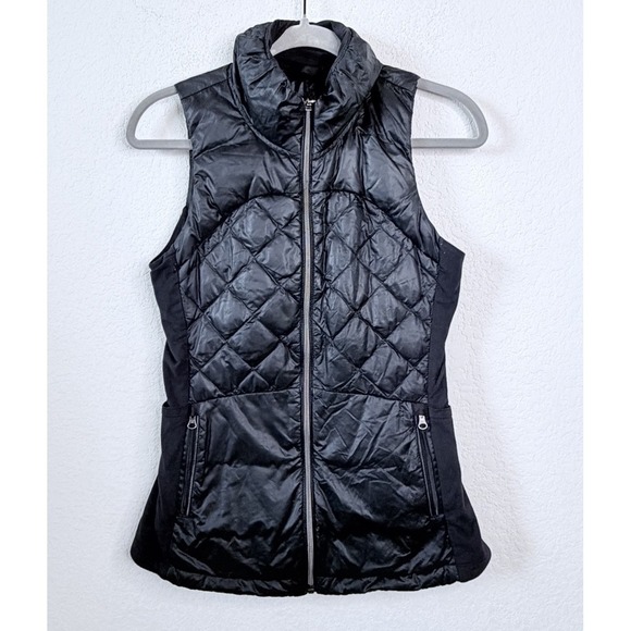 lululemon athletica Jackets & Blazers - Lululemon Down For A Run Vest Women's 4 Black Quilted Zip Front Outdoor Gorpcore